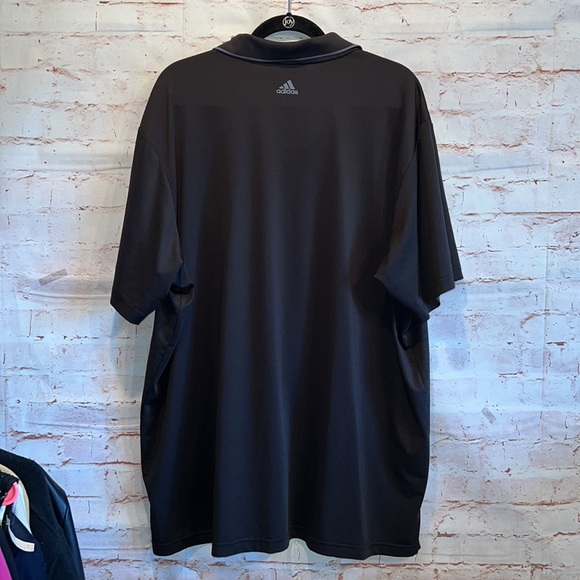 Adidas polo 2XL golf 3 strip climalite black short sleeve shirt breathable - Picture 5 of 10